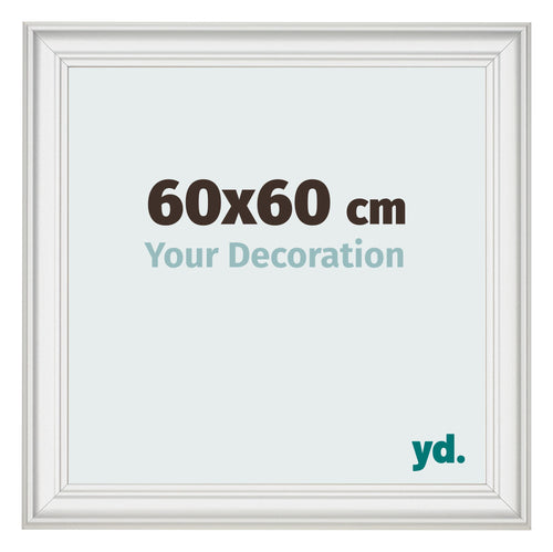 Fotokader 60x60cm Wit Geveegd MDF Lazio Voorzijde Maat | Yourdecoration.be