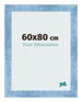 Fotokader 60x80cm Helder Blauw Geveegd MDF Pisa Voorzijde Maat | Yourdecoration.be