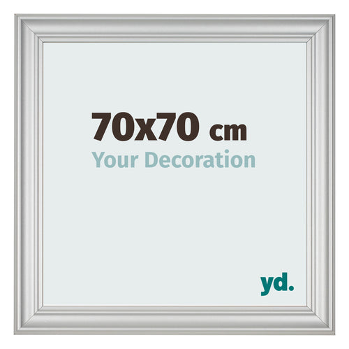 Fotokader 70x70cm Zilver Mat MDF Lazio Voorzijde Maat | Yourdecoration.be