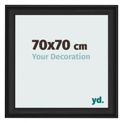 Fotokader 70x70cm Zwart Houtnerf MDF Lazio Voorzijde Maat | Yourdecoration.be