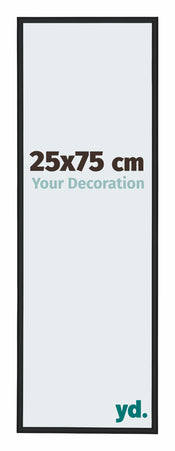 Miami Aluminium Fotokader 25x75cm Zwart Hoogglans Voorzijde Maat | Yourdecoration.be