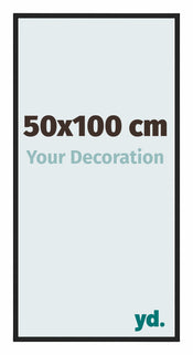 Miami Aluminium Fotokader 50x100cm Zwart Hoogglans Voorzijde Maat | Yourdecoration.be