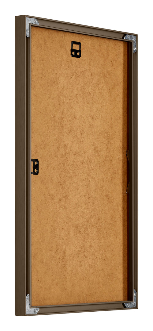 New York Aluminium Fotokader 30x50cm Walnoot Structuur Achterzijde Schuin | Yourdecoration.be