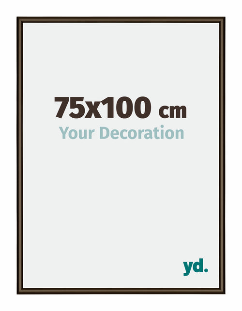 New York Aluminium Fotokader 75x100cm Walnoot Structuur Voorzijde Maat | Yourdecoration.be