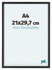 Virginia Aluminium Fotokader 21x29 7cm A4 Zwart Voorzijde Maat | Yourdecoration.be
