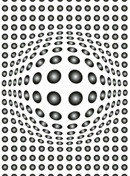 Wizard+Genius Dots Black And White Vlies Fotobehang 192x260cm 4 banen | Yourdecoration.be