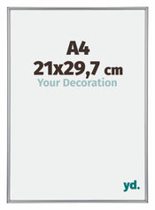 Annecy Kunststof Fotokader 21x29 7cm A4 Zilver Voorzijde Maat | Yourdecoration.be