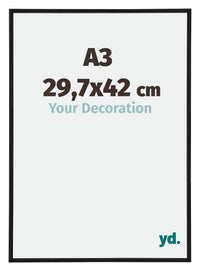 Annecy Kunststof Fotokader 29 7x42cm A3 Zwart Mat Voorzijde Maat | Yourdecoration.be