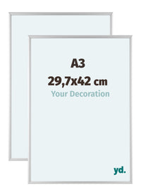 Aurora Aluminium Fotokader 29-7x42cm A3 Set Van 2 Zilver Mat Voorzijde Maat | Yourdecoration.be