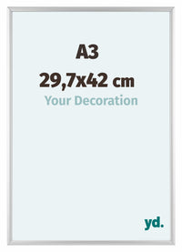 Aurora Aluminium Fotokader 29-7x42cm Zilver Mat Voorzijde Maat | Yourdecoration.be