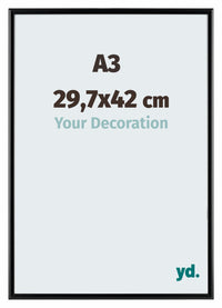 Aurora Aluminium Fotokader 29-7x42cm Zwart Mat Voorzijde Maat | Yourdecoration.be