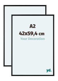 Aurora Aluminium Fotokader 42x59-4cm A2 Set Van 2 Zwart Mat Voorzijde Maat | Yourdecoration.be