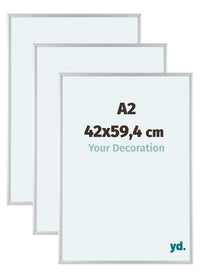 Aurora Aluminium Fotokader 42x59-4cm A2 Set Van 3 Zilver Mat Voorzijde Maat | Yourdecoration.be