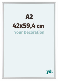 Aurora Aluminium Fotokader 42x59-4cm A2 Zilver Mat Voorzijde Maat | Yourdecoration.be