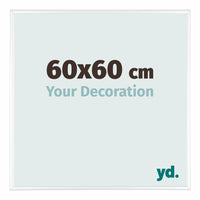 Aurora Aluminium Fotokader 60x60cm Wit Hoogglans Voorzijde Maat | Yourdecoration.be