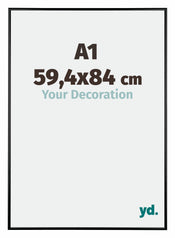 Austin Aluminium Fotokader 59 4x84cm A1 Zwart Hoogglans Voorzijde Maat | Yourdecoration.be