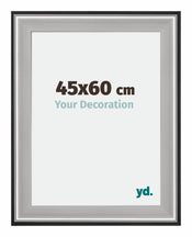 Birmingham Houten Fotokader 45x60cm Zwart Zilver gepolijst Maat | Yourdecoration.be