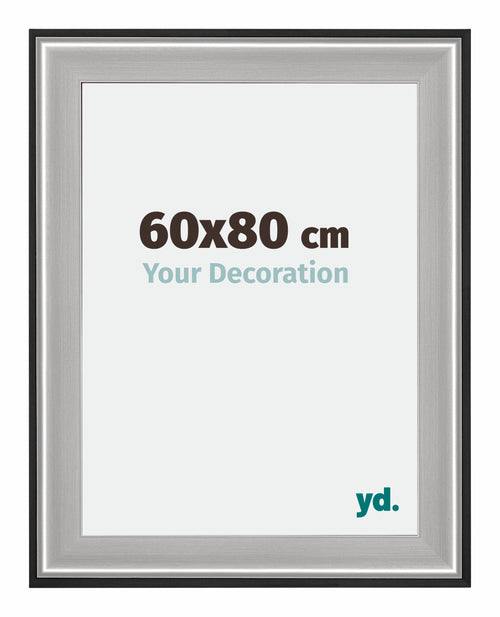 Birmingham Houten Fotokader 60x80cm Zwart Zilver gepolijst Maat | Yourdecoration.be