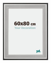 Birmingham Houten Fotokader 60x80cm Zwart Zilver gepolijst Maat | Yourdecoration.be