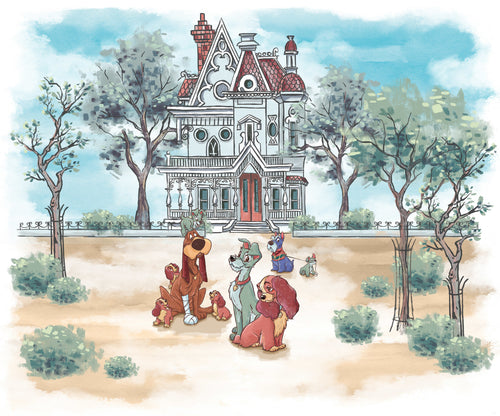 Disney Lady and the Tramp Sweet Home Fotobehang DX6 190 | Yourdecoration.be