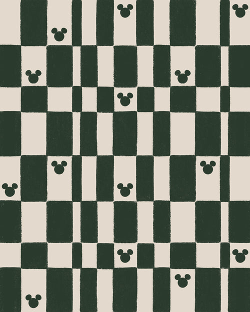 Disney Mickey Mouse Green Chess Fotobehang DX4 187 | Yourdecoration.be