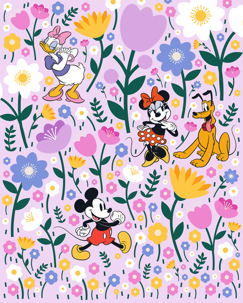 Disney Mickey Mouse and Minnie Mouse Botanical Spring Fotobehang DX4 175 | Yourdecoration.be