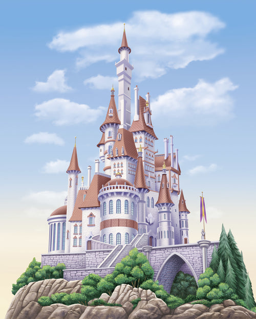 Disney Princess Belle Castle Fotobehang DX4 229 | Yourdecoration.be