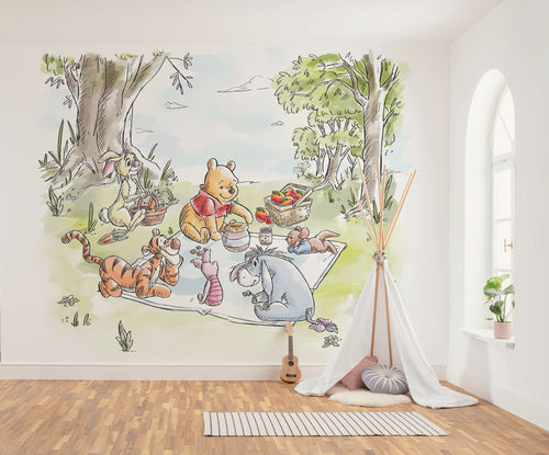 Disney Winnie the Pooh Nice for Picnics Interieur Fotobehang DX6 217 | Yourdecoration.be