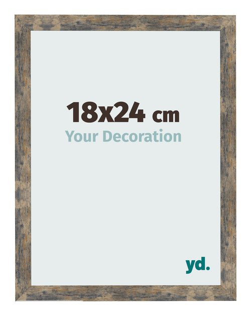 Fotokader 18x24cm Blauw Goud Gemeleerd MDF Bologna Voorzijde Maat | Yourdecoration.be