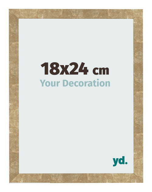 Fotokader 18x24cm Goud Antiek MDF Bologna Voorzijde Maat | Yourdecoration.be