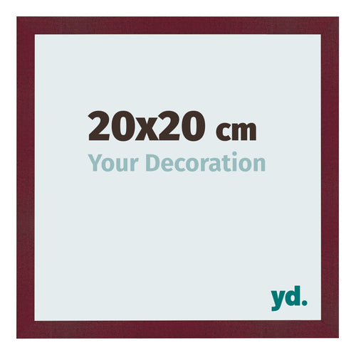 Fotokader 20x20 cm Wijnrood Geveegd MDF Bologna Voorzijde Maat | Yourdecoration.be