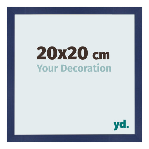 Fotokader 20x20cm Donkerblauw Geveegd MDF Bologna Voorzijde Maat | Yourdecoration.be