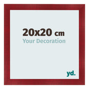 Fotokader 20x20cm Wijnrood Geveegd MDF Pisa Voorzijde Maat | Yourdecoration.be