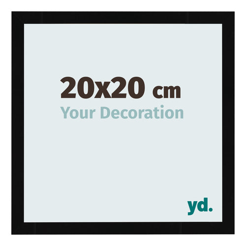 Fotokader 20x20cm Zwart Hoogglans MDF Bologna Voorzijde Maat | Yourdecoration.be