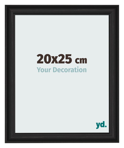 Fotokader 20x25cm Zwart Houtnerf MDF Lazio Voorzijde Maat | Yourdecoration.be