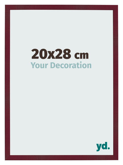 Fotokader 20x28 cm Wijnrood Geveegd MDF Bologna Voorzijde Maat | Yourdecoration.be