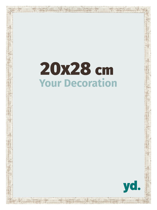 Fotokader 20x28cm Wit Vintage MDF Bologna Voorzijde Maat | Yourdecoration.be