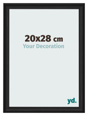 Fotokader 20x28cm Zwart Houtnerf MDF Lazio Voorzijde Maat | Yourdecoration.be