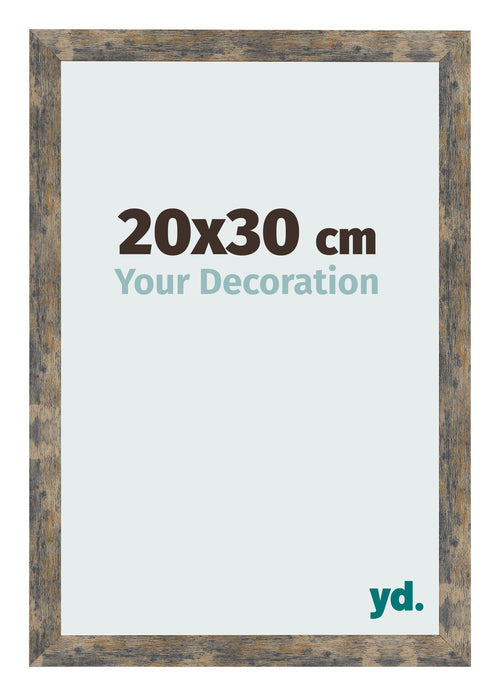 Fotokader 20x30cm Blauw Goud Gemeleerd MDF Bologna Voorzijde Maat | Yourdecoration.be