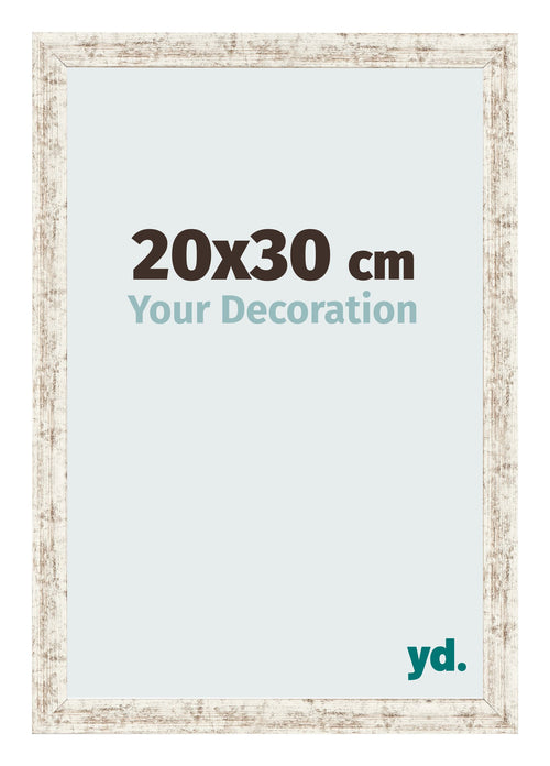 Fotokader 20x30cm Wit Vintage MDF Bologna Voorzijde Maat | Yourdecoration.be