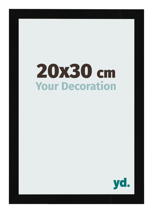 Fotokader 20x30cm Zwart Hoogglans MDF Bologna Voorzijde Maat | Yourdecoration.be