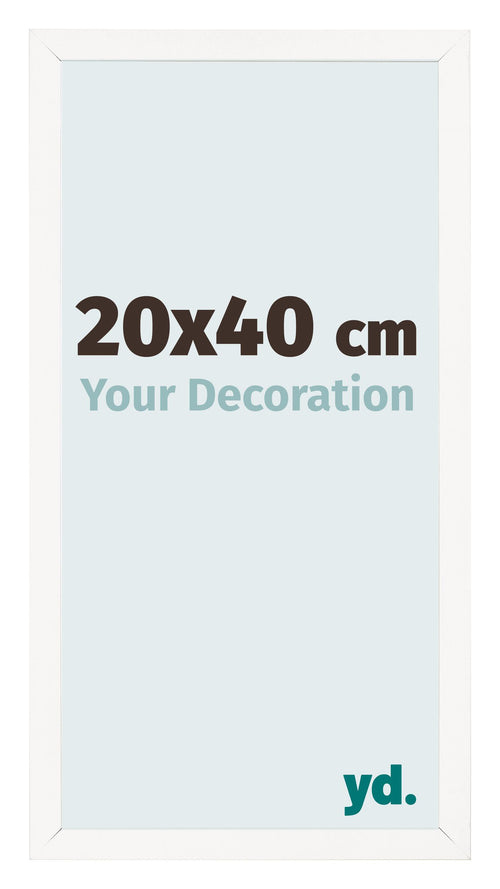 Fotokader 20x40 cm Wit Hoogglans MDF Bologna Voorzijde Maat | Yourdecoration.be