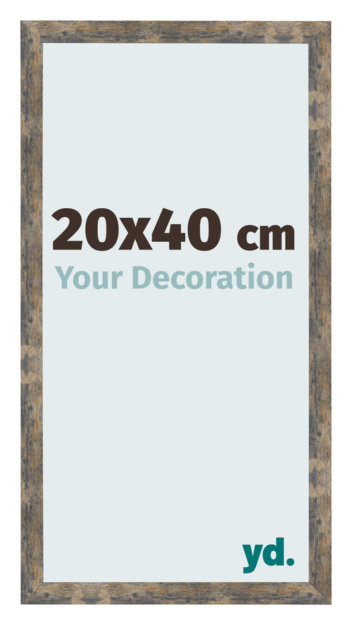 Fotokader 20x40cm Blauw Goud Gemeleerd MDF Bologna Voorzijde Maat | Yourdecoration.be
