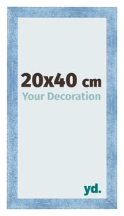 Fotokader 20x40cm Helder Blauw Geveegd MDF Pisa Voorzijde Maat | Yourdecoration.be