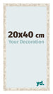 Fotokader 20x40cm Wit Vintage MDF Bologna Voorzijde Maat | Yourdecoration.be