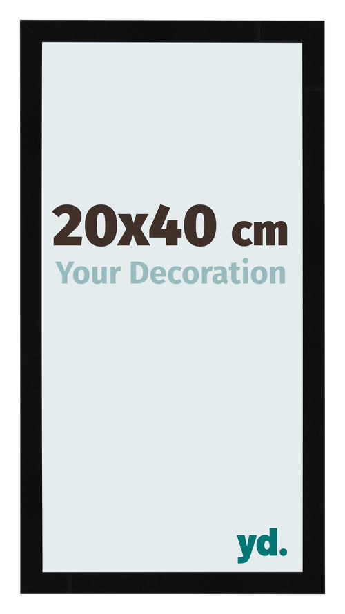 Fotokader 20x40cm Zwart Hoogglans MDF Bologna Voorzijde Maat | Yourdecoration.be