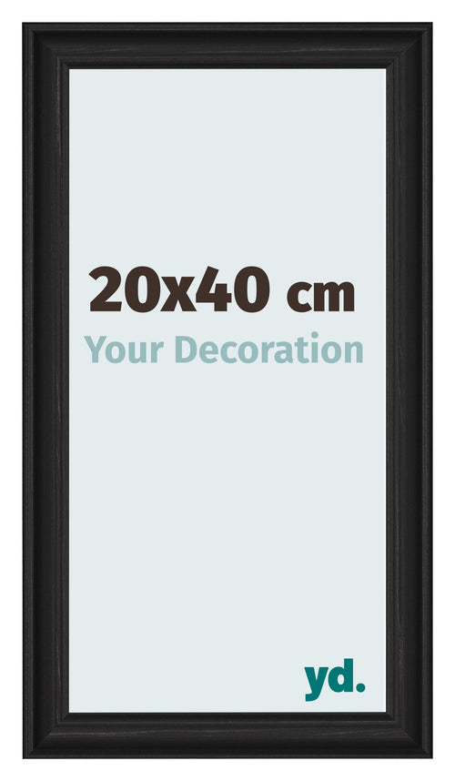 Fotokader 20x40cm Zwart Houtnerf MDF Lazio Voorzijde Maat | Yourdecoration.be