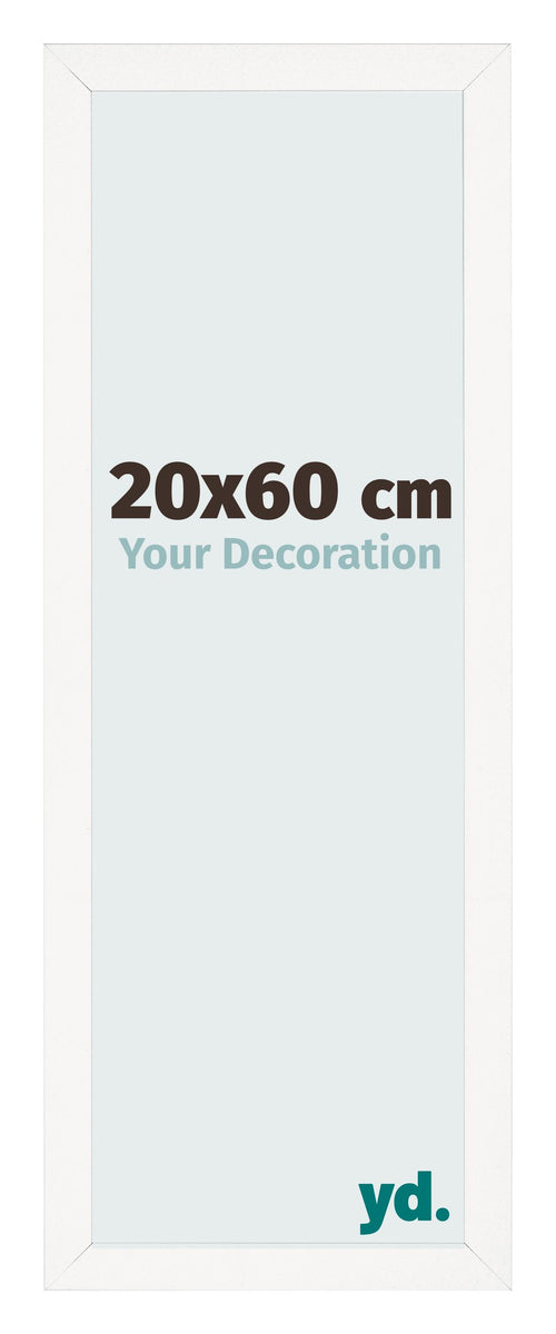 Fotokader 20x60 cm Wit Hoogglans MDF Bologna Voorzijde Maat | Yourdecoration.be