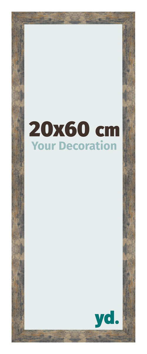 Fotokader 20x60cm Blauw Goud Gemeleerd MDF Bologna Voorzijde Maat | Yourdecoration.be