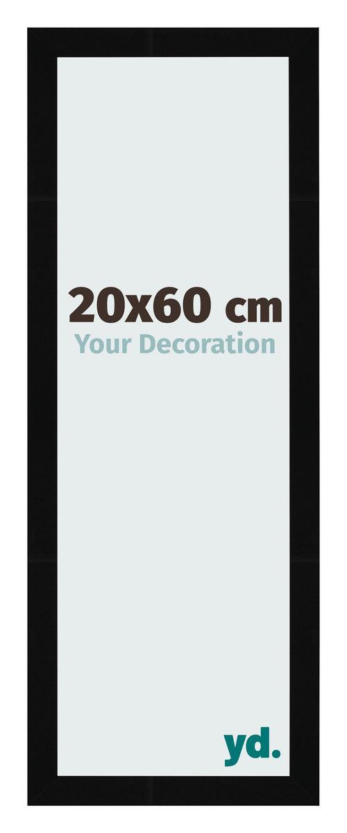 Fotokader 20x60cm Zwart Hoogglans MDF Bologna Voorzijde Maat | Yourdecoration.be